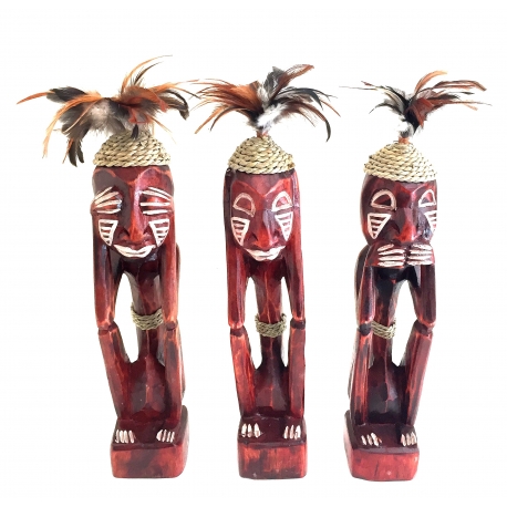 Three Wise Tiki Statues