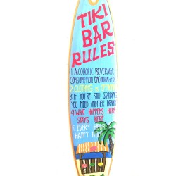 Tiki Bar Rules, Surf Board Wall Decor