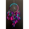 OMA Dream Catcher - Hand Made Traditional Tie Dye with Feathers & Beads Dreamcatcher Intricate Design - 7 Diameter & 22" Long ("