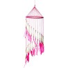 OMA Dream Catcher Pink Feather Dreamcatcher with Real Bone Beads Delicate Spiral Traditional Design Hand Crafted - 28 Long x 7""
