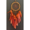 OMA Dream Catcher - Rasta Chakra Brown Suede Dreamcatcher with Feathers & Beads - 26 Long x 7" Diameter (Brown)"