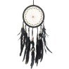 OMA Dream Catcher - Traditional Black Suede Dreamcatcher with Rasta Chakra Beads & Feathers Intricate Design - 26 Long x 7" Dia"